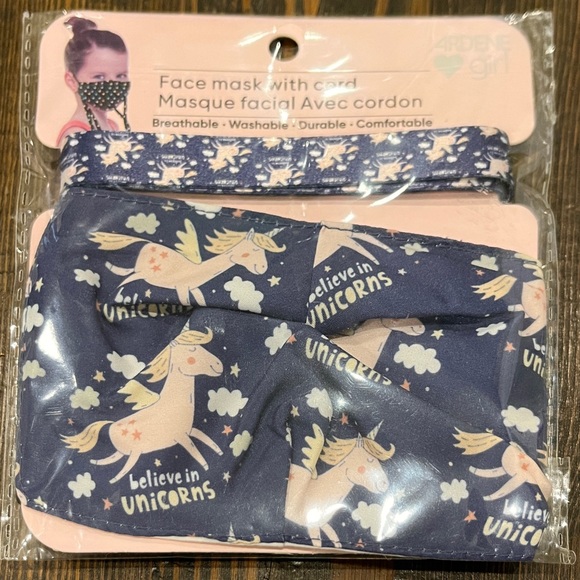 3️⃣3/$25 ARDENE Kids masks with lanyard (Believe in Unicorn) - Picture 2 of 4